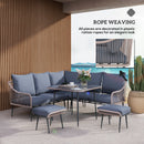 Outsunny 6 Piece Garden Furniture Set Garden Sofa with Cushions, Light Grey