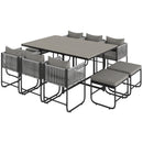 Outsunny Rattan Dining Set, Garden Table & Chair Sets w/ Space-saving Design