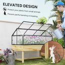 Outsunny Raised Garden Bed with Polycarbonate Panel, Natural