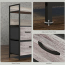 HOMCOM Bedroom Chest of Drawers 5 Drawer Dresser w/ Shelves, Grey Wood Effect
