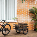 HOMCOM Bike Trailer Wagon Bicycle Cargo Trailer w/ Suspension, 2 Wheels, Black