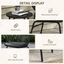 Outsunny 3 Piece Garden Furniture Set, Bistro Set W/ 2 Chairs & 1 Coffee Table