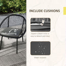 Outsunny 3 Piece Garden Furniture Set, Bistro Set W/ 2 Chairs & 1 Coffee Table