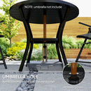 Outsunny 90 cm Garden Dining Table, Round Garden Table with Parasol Hole