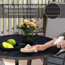 Outsunny 90 cm Garden Dining Table, Round Garden Table with Parasol Hole