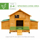 PawHut Wooden Chicken Coop, Poultry Cage with Nesting Boxes and Tray, Yellow