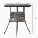Outsunny Outdoor PE Rattan Dining Table w/ Wood-plastic Composite Top, Grey