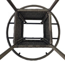 Outsunny Outdoor PE Rattan Dining Table w/ Wood-plastic Composite Top, Grey