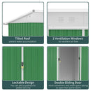 Outsunny Metal Garden Shed 7.6 x 4.3ft - Green