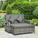 Outsunny Garden Rattan Daybed 2 Seater - Grey