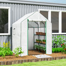 Outsunny Walk-in Greenhouse with, Outdoor Small Greenhouse, White