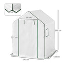 Outsunny Walk-in Greenhouse with, Outdoor Small Greenhouse, White