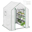 Outsunny Walk-in Greenhouse with, Outdoor Small Greenhouse, White
