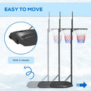 SPORTNOW 1.7-2.3m Basketball Hoop and Stand w/ Weighted Base, Wheels - Black