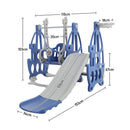 Livingandhome 3 in 1 Toddler Slide, Swing and Climber Playset with Basketball Hoop