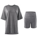 Comfortable Short Sleeve Loungewear Set - Grey