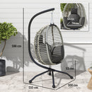 Outsunny Hanging Swing Chair w/ Thick Cushion, Hanging Chair