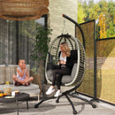 Outsunny Hanging Swing Chair w/ Thick Cushion, Hanging Chair