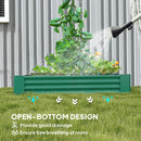 Outsunny Galvanised Raised Garden Bed, 180x90x30cm Raised Planter, Green