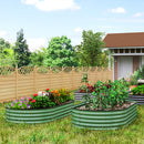 Outsunny Set of 2 Raised Beds for Garden with Metal Plant Stakes, Green