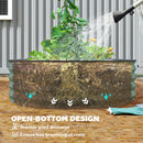 Outsunny Set of 2 Raised Beds for Garden with Metal Plant Stakes, Green