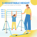 HOMCOM Kids Pink Gymnastic Bar W/ Adjustable Height, Foldable Training Bar