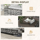 Outsunny 7 PCs Rattan Garden Furniture Set with Side Shelf, Stools, Table, Grey