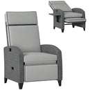 Outsunny Outdoor Recliner Chair w/ Cushion Rattan Reclining Lounge Chair, Grey