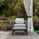 Outsunny Outdoor Recliner Chair w/ Cushion Rattan Reclining Lounge Chair, Grey