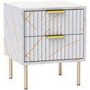 HOMCOM Bedside Table Bedside Cabinet with 2 Drawers for Bedroom