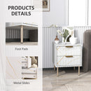HOMCOM Bedside Table Bedside Cabinet with 2 Drawers for Bedroom