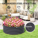 Outsunny Galvanised Planter with Gloves, 120 x 120 x 43cm, Light Green