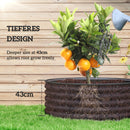 Outsunny Galvanised Planter with Gloves, 120 x 120 x 43cm, Light Green