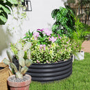 Outsunny Galvanised Planter with Gloves, 120 x 120 x 43cm, Light Green