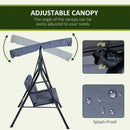 Outsunny  Metal Swing Chair 3-Seater - Grey