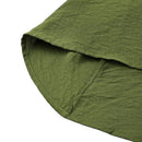 High Waist A-line Midi Skirt With Elastic Waistband And Pockets - Green