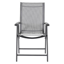 Livingandhome Metallic-Frame and Fabric Foldable Chairs Set of 4
