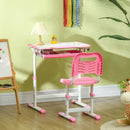 HOMCOM Kids Desk and Chair Set - Pink