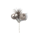 Christmas Sparkle Glittered Pick 14cm - Silver