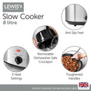 Lewis's 8L Stainless Steel Slow Cooker