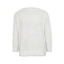 Fisherman Rib Boat Neck Jumper - White