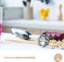 MasterChef Hand Blender 4 in 1 Set including Blending Stick, Electric Whisk & Mini Chopper Multi Food Processor Combo with Measuring Jug, Plastic, 200 W, 700 milliliters, Black