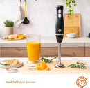 MasterChef Hand Blender 4 in 1 Set including Blending Stick, Electric Whisk & Mini Chopper Multi Food Processor Combo with Measuring Jug, Plastic, 200 W, 700 milliliters, Black