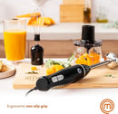 MasterChef Hand Blender 4 in 1 Set including Blending Stick, Electric Whisk & Mini Chopper Multi Food Processor Combo with Measuring Jug, Plastic, 200 W, 700 milliliters, Black