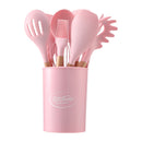 Pink 11-piece Silicone Kitchen Utensil Set For Nonstick Cookware