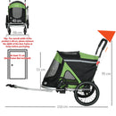 PawHut 2 in 1 Dog Bike Trailer, Foldable Dog Stroller for Medium Dogs