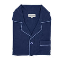 Men's Flannel Pyjamas - Plain Navy