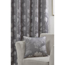 Blossom Luxury Jacquard Eyelet Curtains - Silver