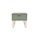 Harare Ready Assembled Bedside Table with 1 Drawer  - Reed Green