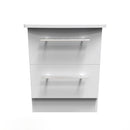 Sofia Ready Assembled Bedside Table with 2 Drawers  - Grey Matt